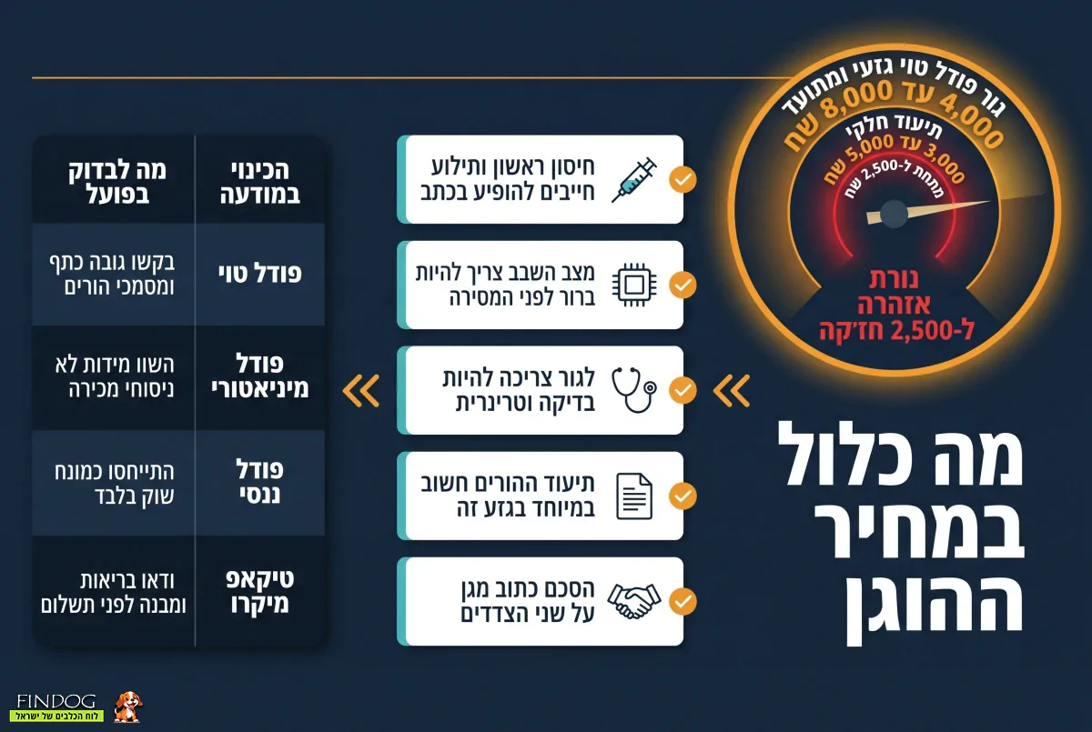 כמה עולה גור פודל טוי