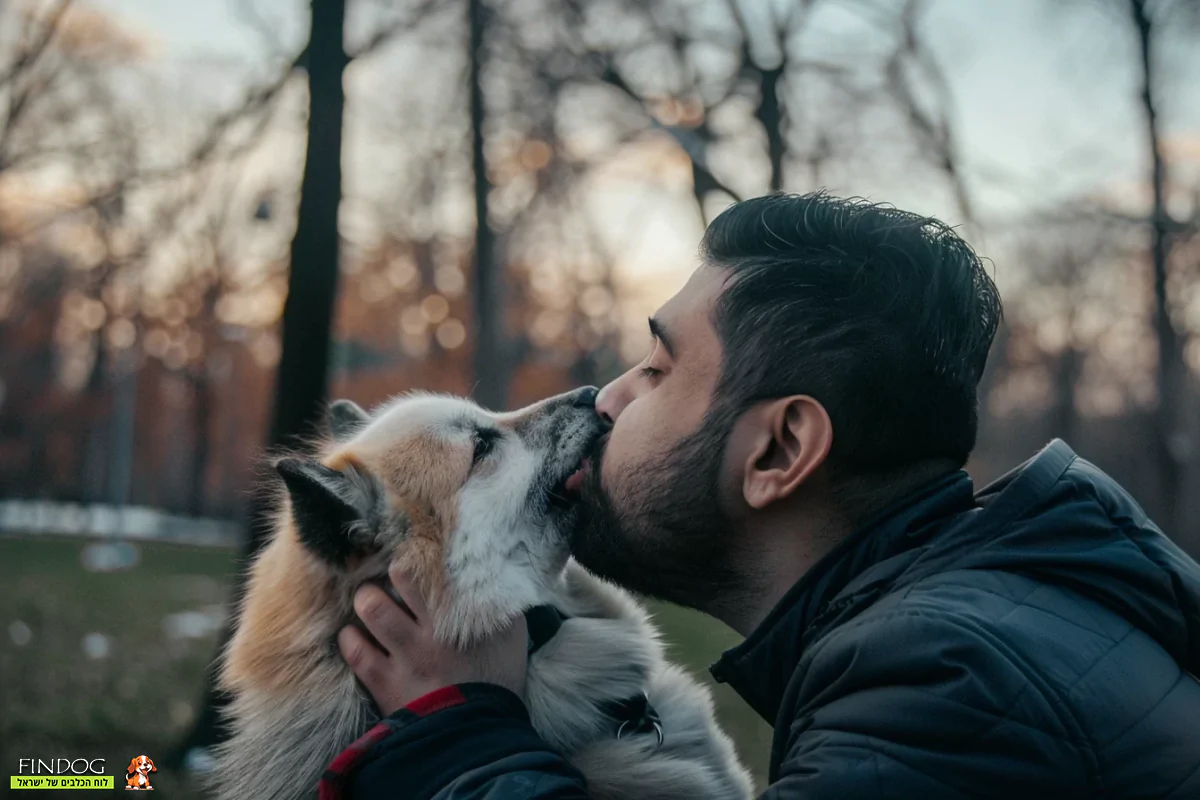 אדם מנשק כלב