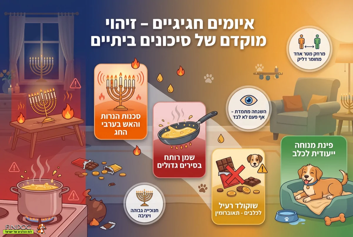 מדריך בטיחות לחנוכה עם כלבים בבית