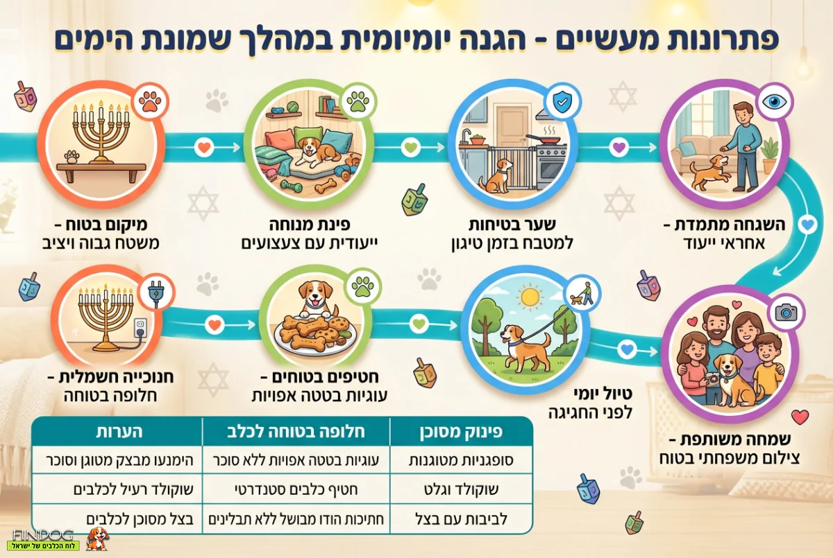 פתרונות מעשיים לסכנות בחנוכה לכלב בבית