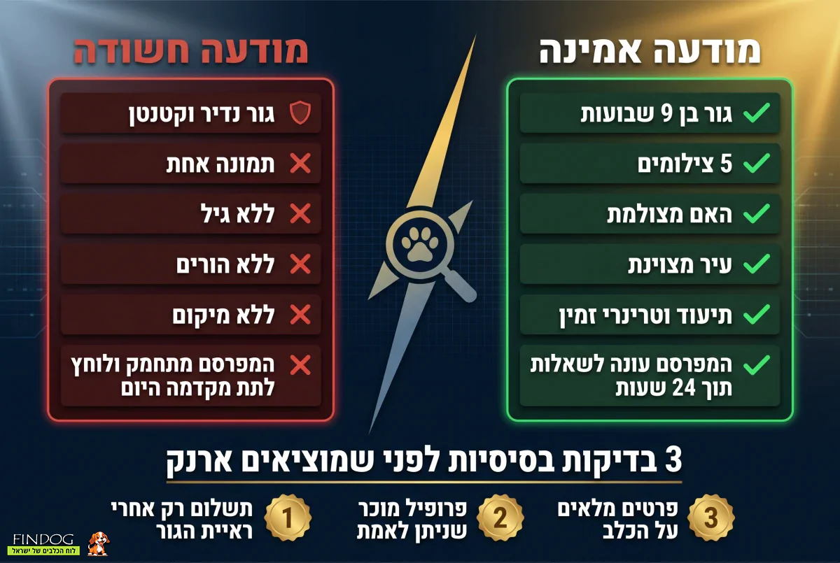 כך תבדקו אם מודעת כלב אמינה לפני קנייה