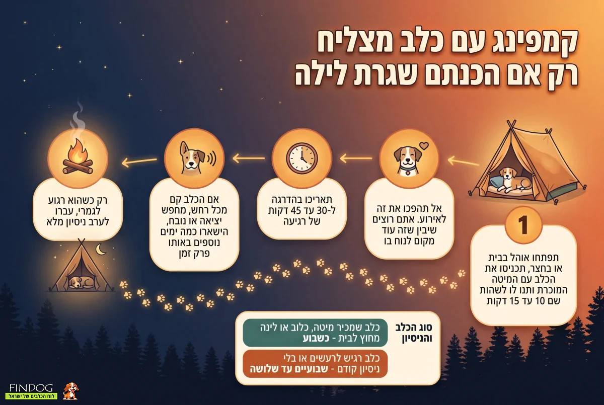 קמפינג עם כלב - מצליח רק כשבאים מוכנים