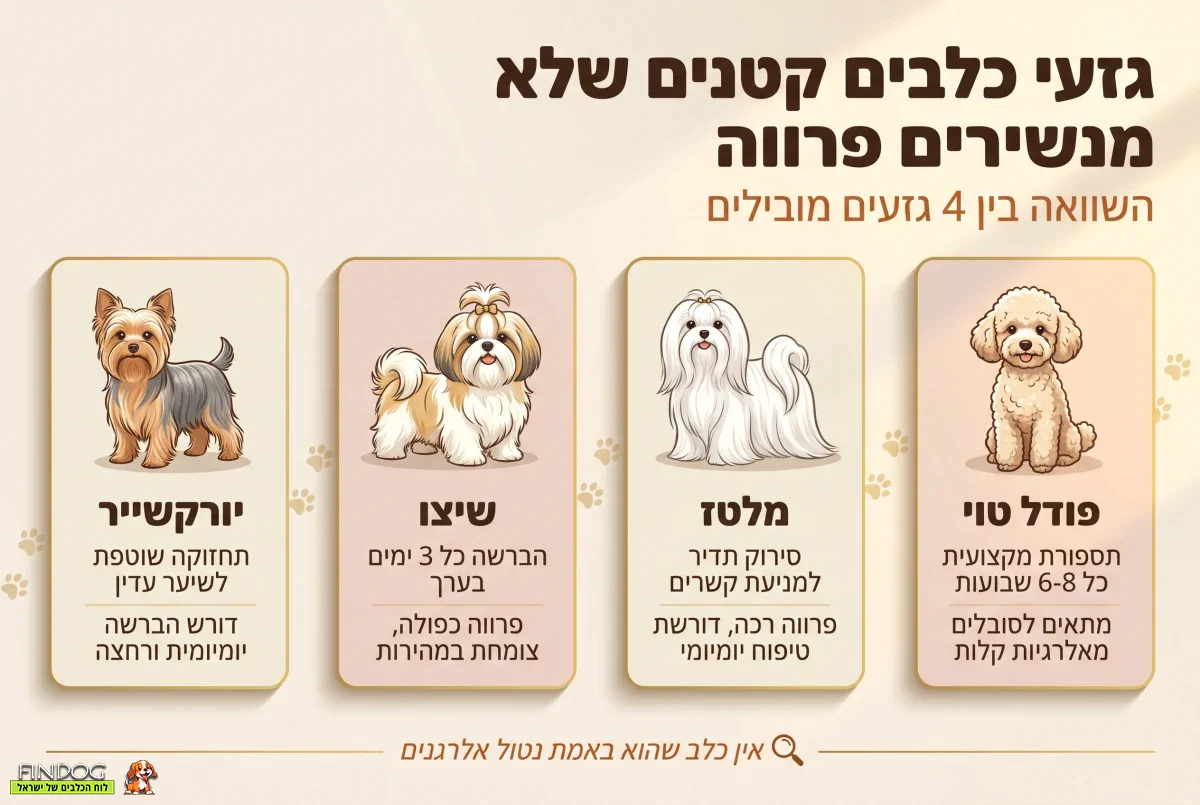 גזעי כלבים קטנים שלא מנשירים פרווה