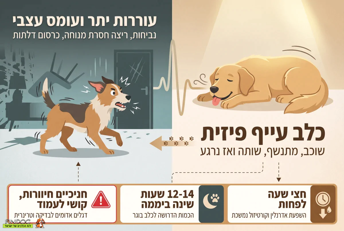 מה ההבדל בין עייפות פיזית למנטלית אצל כלבים
